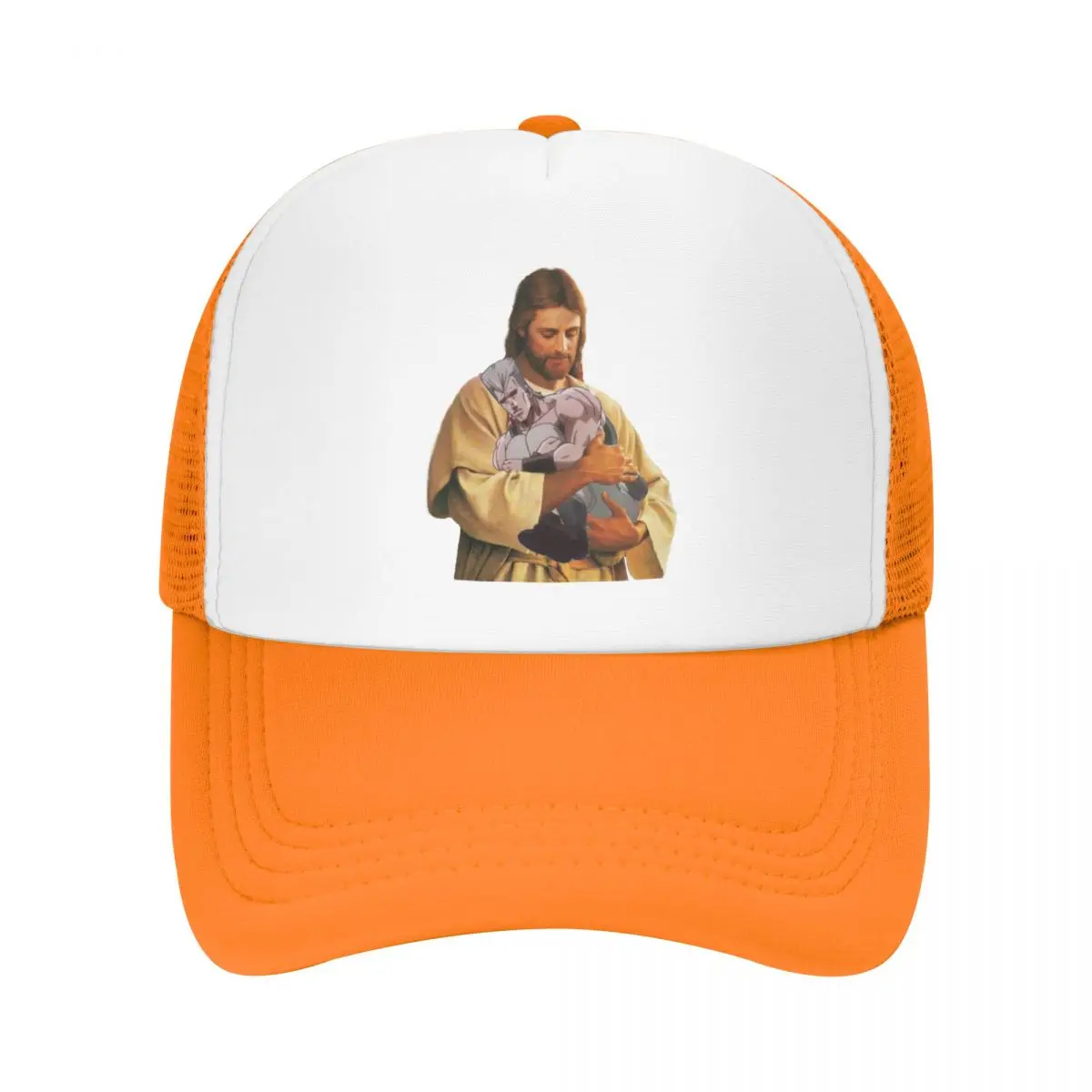 Polnareff And His Stand Trucker Hats Jojos Bizarre Adventure Jesus Baseball Cap  - $15.88