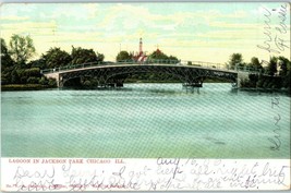 Postcard Bridge over Lagoon in Jackson Park Chicago Illinois Posted 1906 - £11.05 GBP