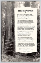 The Redwoods Poem By Joseph Strauss Builder of Golden Gate Bridge Postcard T26 - £6.28 GBP