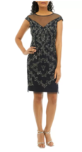 Adrianna Papell Womens Beaded Illusion Yoke Dress, Size 4 - £66.68 GBP