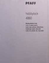 Pfaff 4860 Hobbylock Spare Parts List Five Languages - $9.99