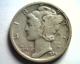 1934-D Mercury Dime Very Fine / Extra Fine+ VF/XF+ Very Fine / Extremely Fine+ - $16.00