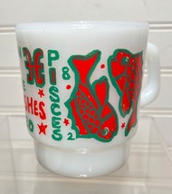 Vintage Anchor Hocking FIRE KING Pisces Fishes  Zodiac Sign Coffee Cup Mug - £39.82 GBP