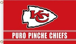 Kansas City Chiefs Lite Flag 3X5 Ft Polyester Banner USA 90x150cm - $375.42 MXN