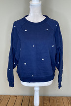 gap NWT women’s pullover Embroidered star sweatshirt size MP navy A2 - £19.00 GBP