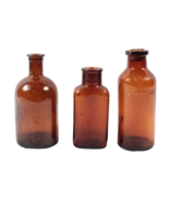 3 Antique Brown Glass Medicine Bottles Very Good Condition - €13,11 EUR