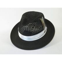 Men's Braided Straw Hat BRUNO CAPELO JULIAN JU933 Black/White image 2