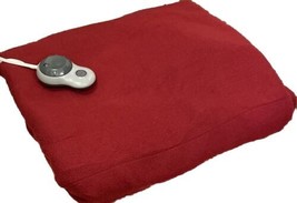 Sunbeam M Fleece Heated Electric Blanket Full Size 84&quot; x 62&quot; Garnet Dark Red - £21.09 GBP