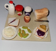 Dollhouse Peanut Butter and Jelly Sandwich Magnet Kids Lunch Snack - £10.42 GBP