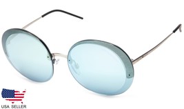 New Emporio Armani Ea 2044 3045/6J Matte Silver /BLUE Sunglasses 61-16-140 B49mm - £70.32 GBP