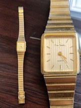 Vintage Pierre Cardin Ladies Gold-Tone Quartz Watch Japan Movement Needs Battery - $32.39