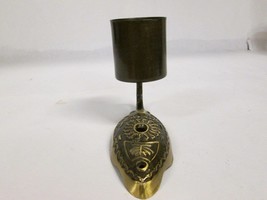 Vintage Brass Judaica Candle Votive Religious Wall Mount Hebrew - £23.79 GBP