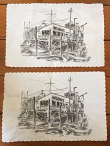 Pair Vintage Mo&#39;s Annex Seafood Chowder Restaurant Newport Oregon Paper ... - £29.56 GBP