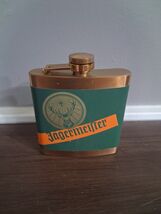 Jagermeister 5oz Flask Green &amp; Brass Metal Liquor Pocket Flask - $19.80