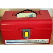 Vintage 1991 Fisher Price 77163 Red Plastic Tool Box Pretend Play See Pictures - £8.95 GBP