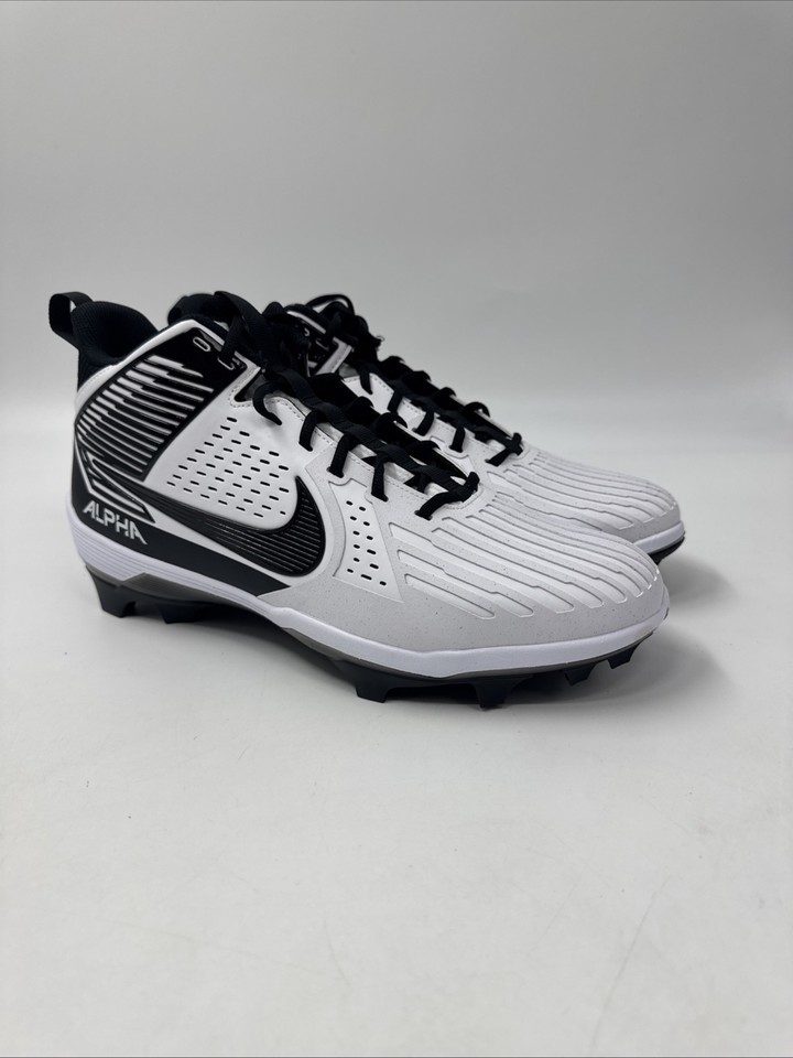 Nike Alpha Menace Strong Football Cleats White Black IB2572-100 Men Size 15 - $99.99