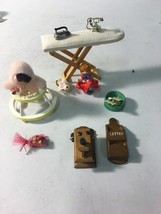 BABIES Iron board Phone clock letter sewing Miniature Doll House LOT - £35.40 GBP