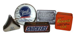 5 Lot Collectible Hershey’s Tins Vtg York Reese’s Snickers Kisses Asst Minis - £49.03 GBP