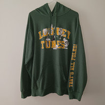 Looney Tunes Animation Characters Men&#39;s Pullover Hoodie Green Size XXL 2XL - £11.96 GBP