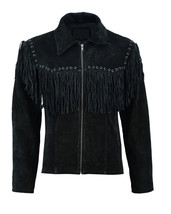 Exclusive Suede Leather Jacket with Handmade Fringe Cowboy Western Wear ... - $68.97+
