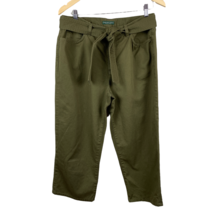 Ralph Lauren Jeans Co Pants Womens 10 Green Capri Belted Pockets 100% Co... - £19.67 GBP