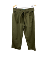 Ralph Lauren Jeans Co Pants Womens 10 Green Capri Belted Pockets 100% Co... - £19.59 GBP