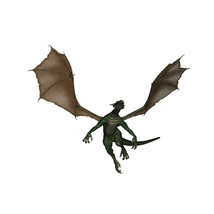 Green Dragon in Flight Wall Decal - Design 5 - £7.43 GBP