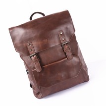 Men PU leather backpack new boy school bag men travel bag backpack mochila - £75.28 GBP