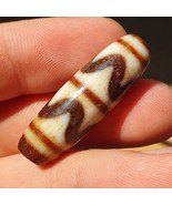 Amulette Dzi en agate tibétaine indo tibétaine de l&#39;Himalaya motifs uniques - $1,409.41 MXN
