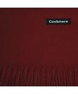 Dark Red - Plain Solid Scarf Unisex 100% Cashmere Oversize 74&quot;x26&quot; - $29.99