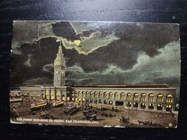 Antique 1913 Postcard FERRY BUILDING AT NIGHT Panama Expo Cancel SAN FRA... - $11.25