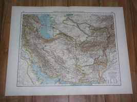 1910 Original Antique Map Of Persia Iran Afghanistan Pakistan Turkestan - £22.34 GBP