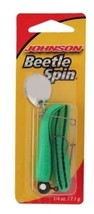 Johnson Beetle Spin Fishing Lure, 1/4 Oz, Green/Black/White Eye, 1 Hook/2 Bodies - £3.96 GBP