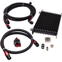 15 Row 10 An Universal Transmission Oil Cooler &amp; Filter Adapter w/ 3 Oil Lines - £152.99 GBP