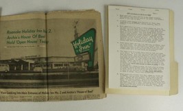 Vintage Advertising ARCHIES House of Beef RESTAURANT Holiday Inn Virgini... - $24.74