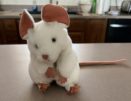 Folkmanis 7&quot; White Mouse Rat #2219 Plush Hand Puppet Folktails Long Tail... - £10.86 GBP