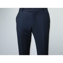 Men's MONO Turkey Slacks 100% Wool Plain Front Slim Fit 2502-02 Navy Blue image 6
