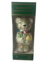 Vintage Hand Crafted Glass Polar Bear Kurt Adler Christmas Tree Ornament 5&quot; - £14.12 GBP