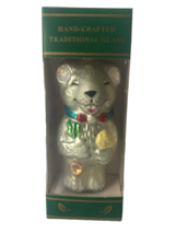 Vintage Hand Crafted Glass Polar Bear Kurt Adler Christmas Tree Ornament 5&quot; - £14.26 GBP