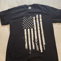 USA Flag Men’s Medium T Shirt American 100% Cotton Wisconsin National Guard - $9.99
