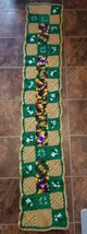 Vintage Crocheted Granny Square Afghan Table Runner Chair Throw 76x13 - $14.95