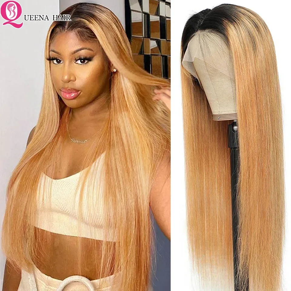1B 27 Honey Blonde Wig Hd Lace Front Wigs Blonde Lace Front Wig Straight Hum - £66.11 GBP+