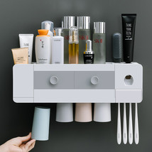 Bathroom Wall-mounted Magnetic Toothbrush Rack Automatic Toothpaste Extrusion - £36.28 GBP+