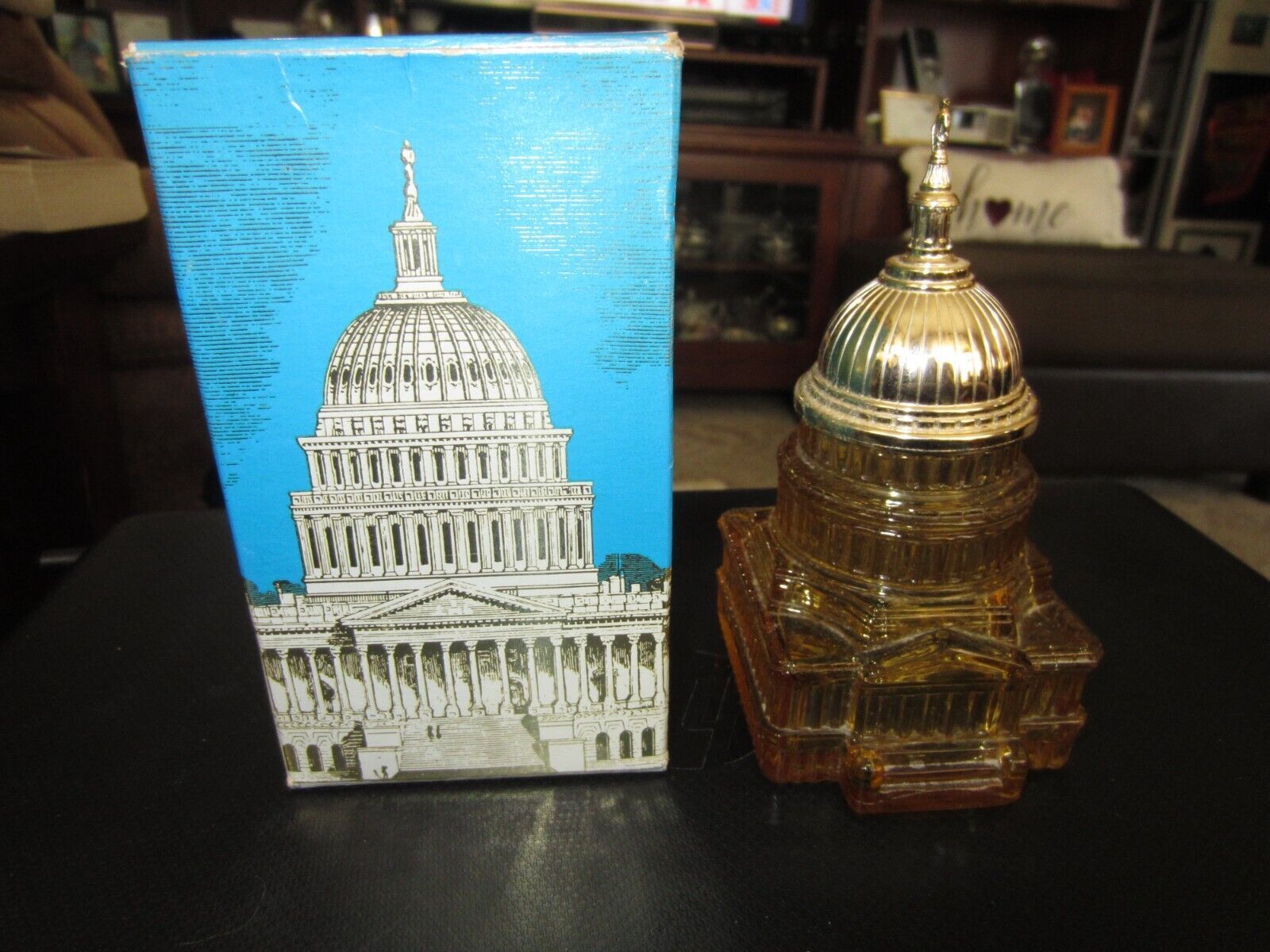 Vintage 1970's Avon The Capitol Avon Tribute After Shave Empty Decanter & Box - £11.73 GBP