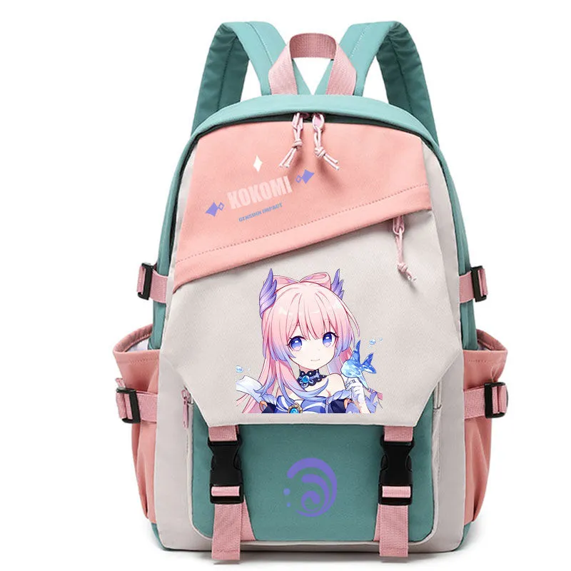 Genshin Impact Anime Cosplay Students School Bag Backpack Beelzebul Ayaka Xiao - £27.60 GBP