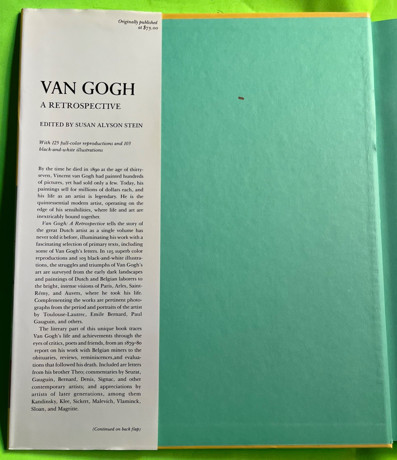 Vtg Van Gogh: A Retrospective by Susan Alyson Stein (HCDJ 1986) Item image 2