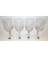 STUNNING SET OF 4 MIKASA CRYSTAL SYMPHONY 7 1/8&quot; WATER GOBLETS WITH LABELS - $89.09