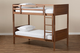 Elora Walnut Brown Twin Size Bunk Bed - $9,154.16 MXN