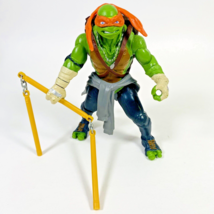 2014 TMNT Movie Michelangelo Action Figure W Weapon Works Playmates Ninja Turtle - $10.84