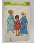 Vintage Simplicity Child Size 3 Robe Nightgown 5994 sewing pattern COMPL... - $9.89